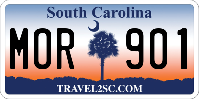 SC license plate MOR901