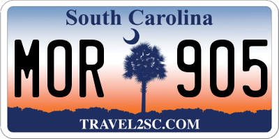 SC license plate MOR905