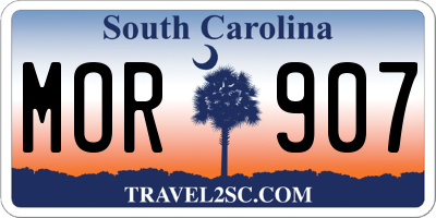 SC license plate MOR907