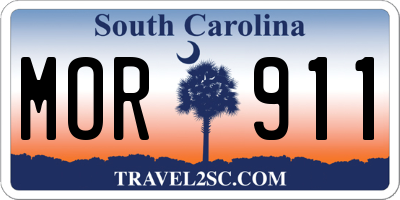 SC license plate MOR911