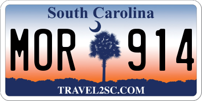 SC license plate MOR914