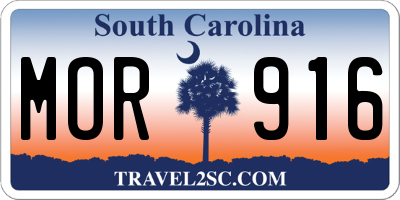 SC license plate MOR916