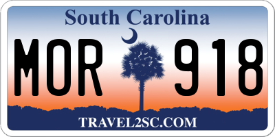 SC license plate MOR918