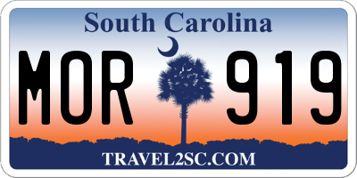 SC license plate MOR919