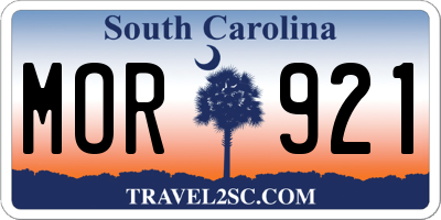 SC license plate MOR921