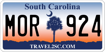 SC license plate MOR924