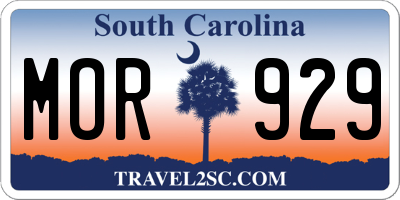 SC license plate MOR929