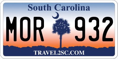 SC license plate MOR932