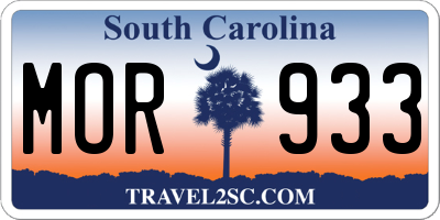 SC license plate MOR933