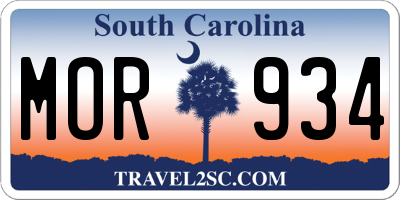 SC license plate MOR934