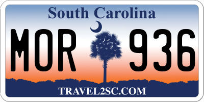 SC license plate MOR936