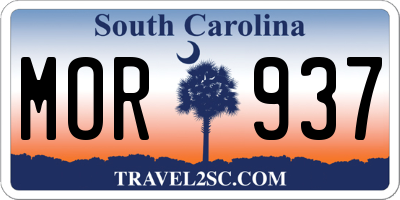 SC license plate MOR937