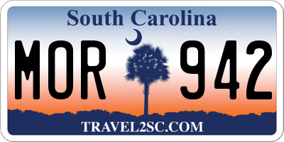 SC license plate MOR942
