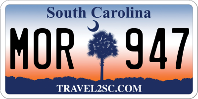 SC license plate MOR947