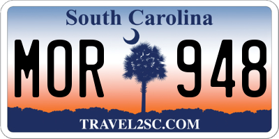 SC license plate MOR948
