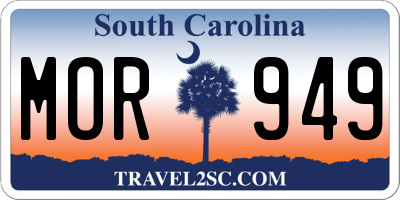 SC license plate MOR949