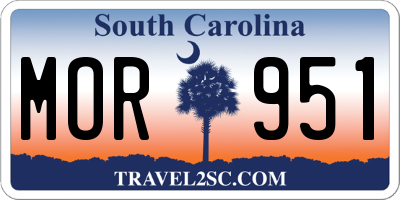 SC license plate MOR951