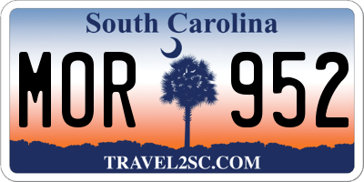 SC license plate MOR952