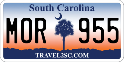 SC license plate MOR955