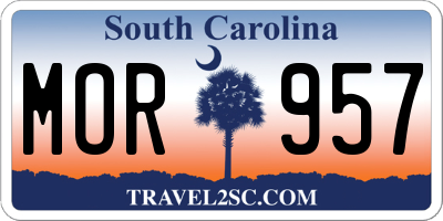 SC license plate MOR957