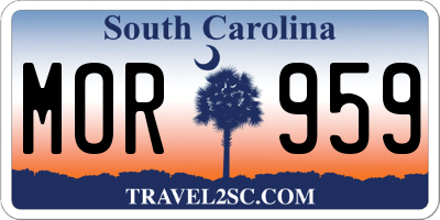 SC license plate MOR959