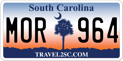 SC license plate MOR964