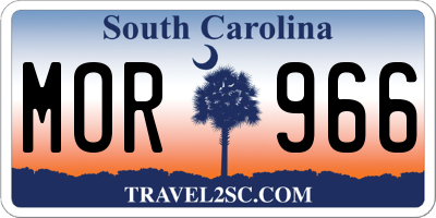 SC license plate MOR966