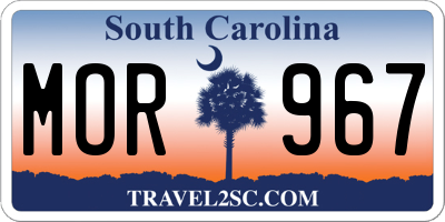 SC license plate MOR967