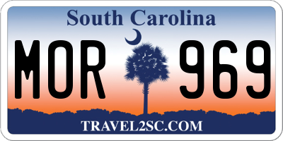 SC license plate MOR969