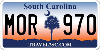 SC license plate MOR970