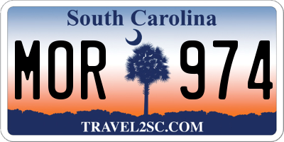 SC license plate MOR974