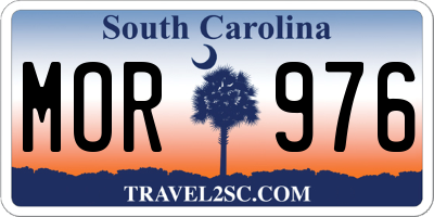 SC license plate MOR976