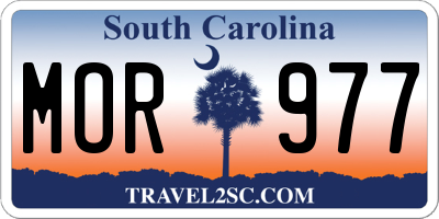 SC license plate MOR977
