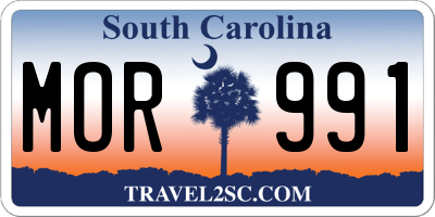 SC license plate MOR991