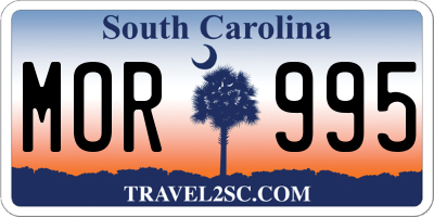SC license plate MOR995