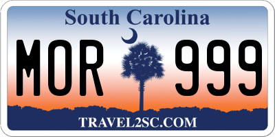 SC license plate MOR999