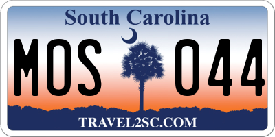 SC license plate MOS044