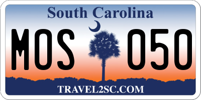 SC license plate MOS050