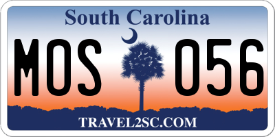 SC license plate MOS056