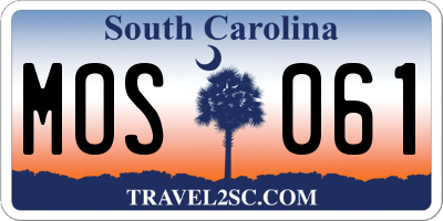 SC license plate MOS061