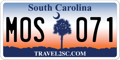 SC license plate MOS071