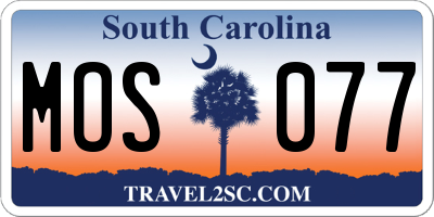 SC license plate MOS077