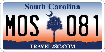 SC license plate MOS081