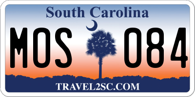SC license plate MOS084