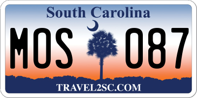 SC license plate MOS087