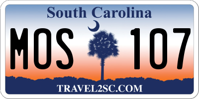 SC license plate MOS107