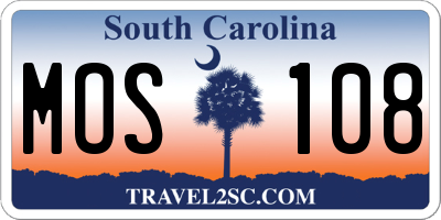 SC license plate MOS108