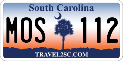 SC license plate MOS112