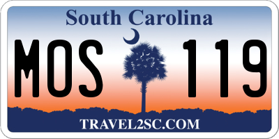 SC license plate MOS119