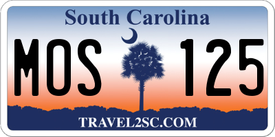 SC license plate MOS125